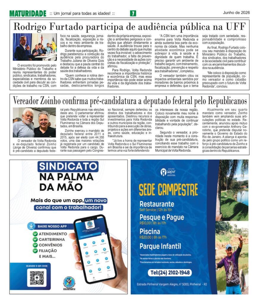 JORNAL MATURIDADE: EDIÇÃO JUNHO 7